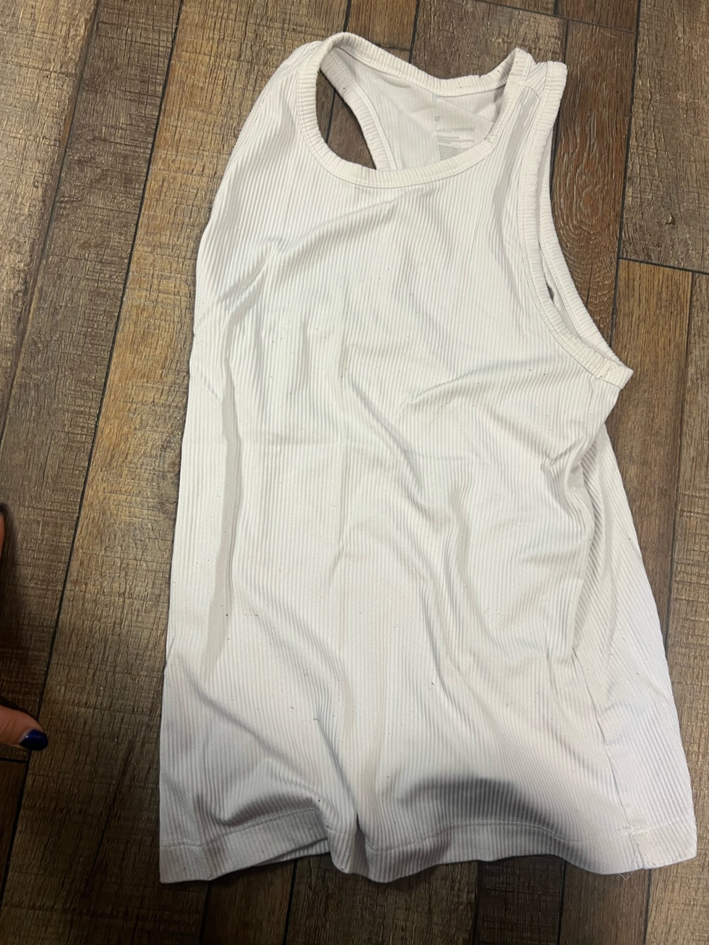 Women's Ribbed Long Sleeve Tank Top - White